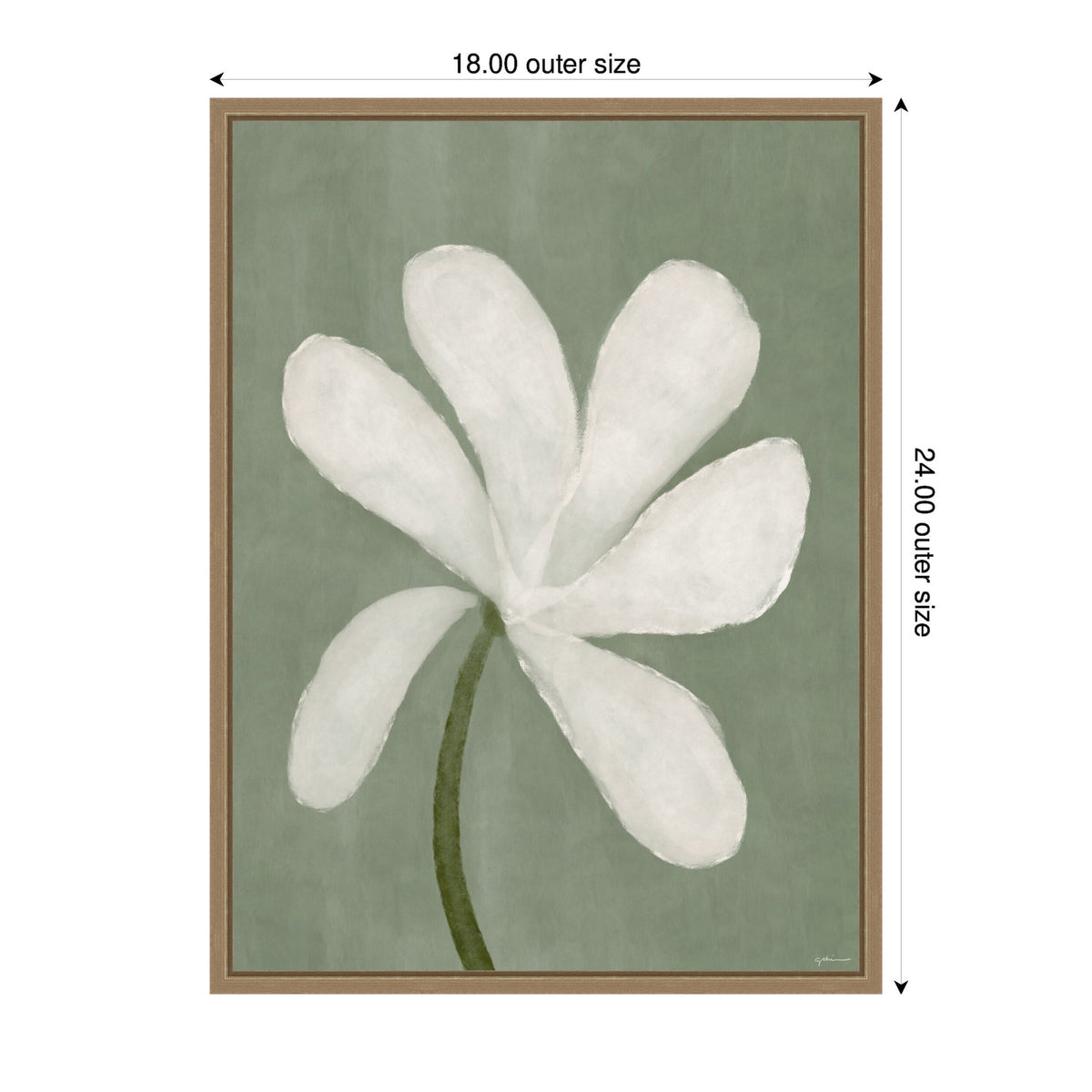 White Floral by Gabrielly Guedes Framed Canvas Wall Art Print