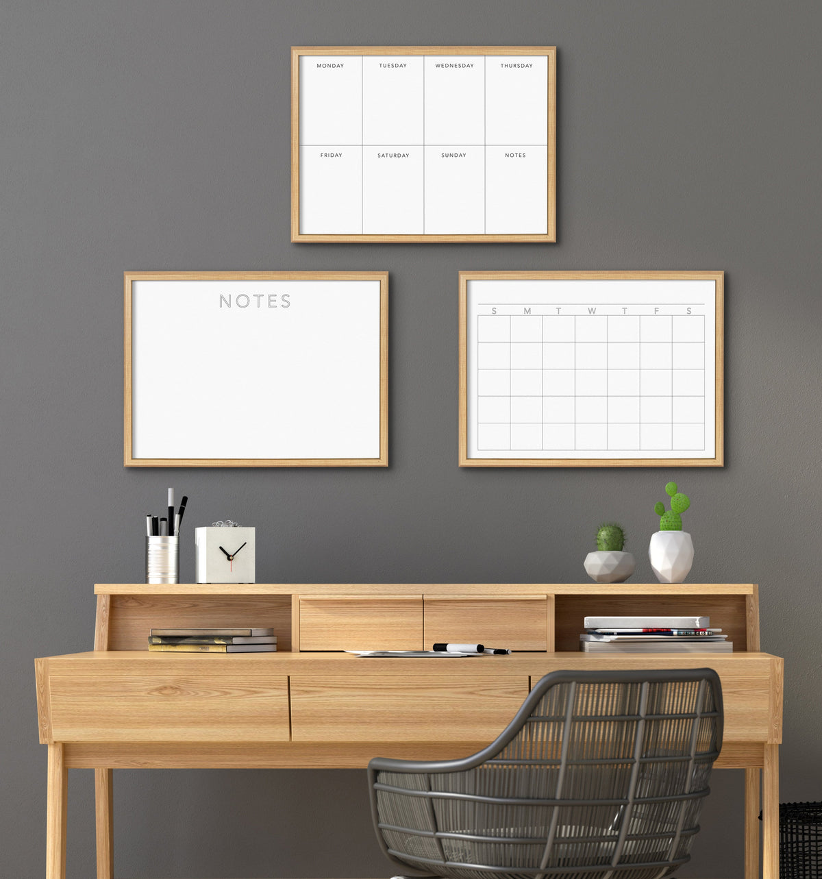 Blake This Week Framed Glass Dry-Erase Weekly Planner by The Creative Bunch Studio