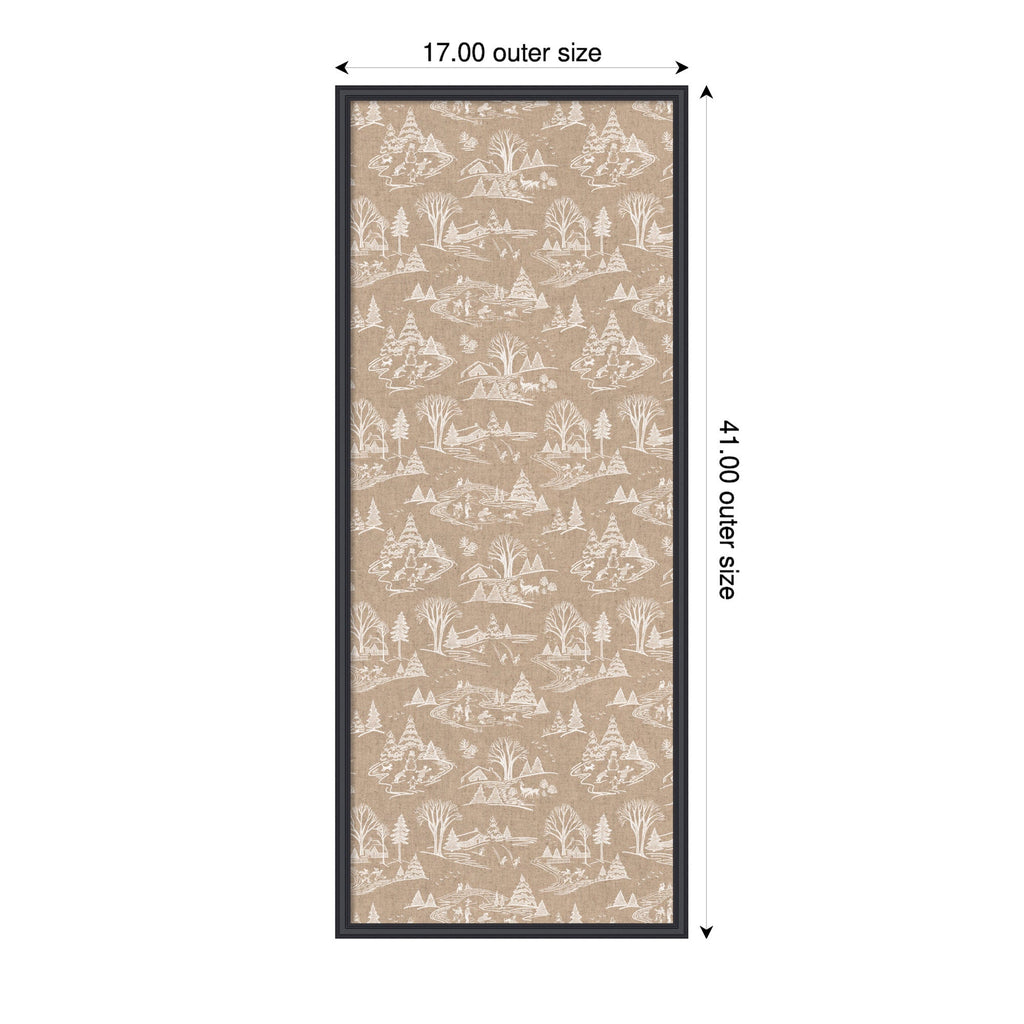 Kate and Laurel Framed Fabric Pinboard Wonderland White Toile