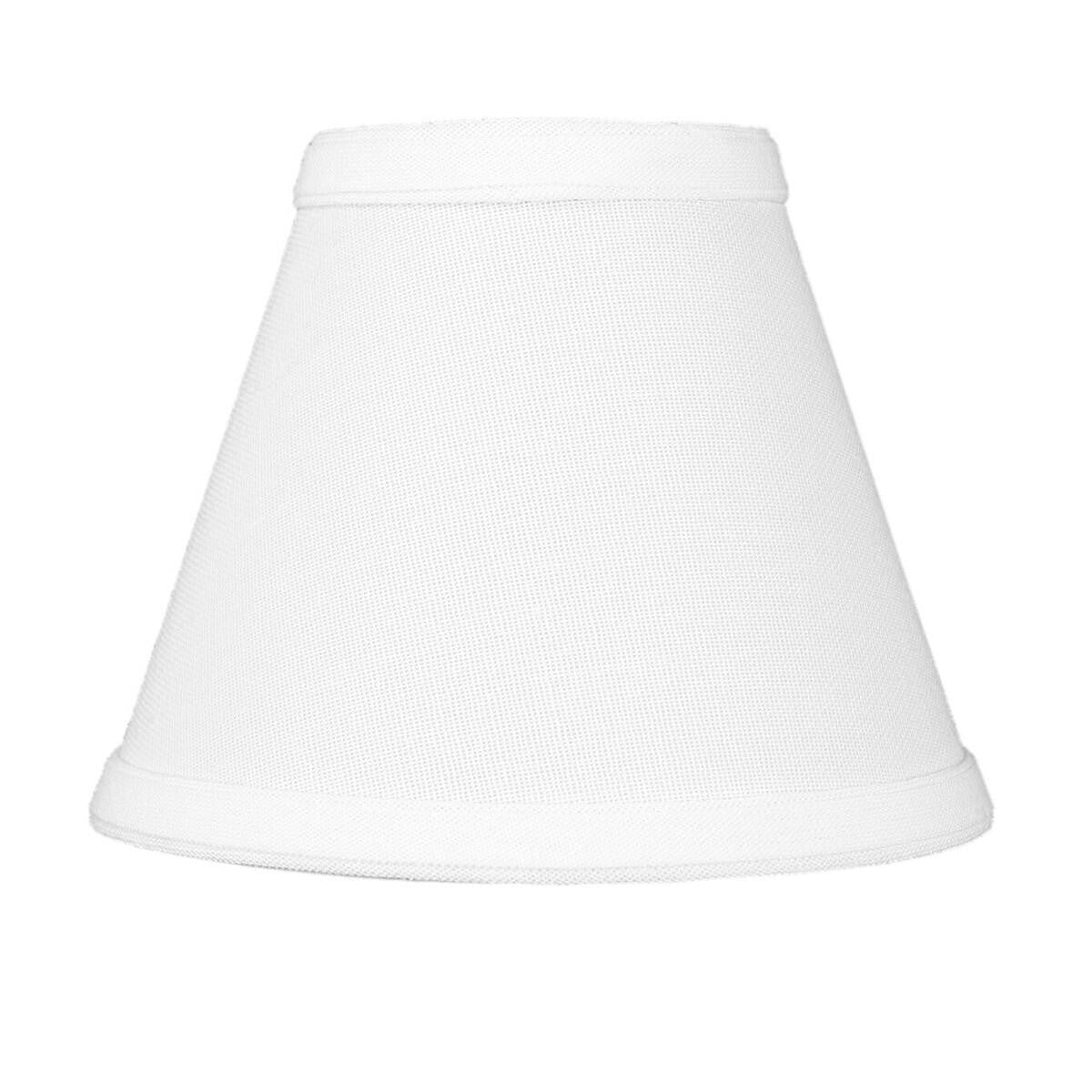 Home Concept Set of 6 Chandelier White Linen Clip-On Lamp Shade - 6"W x 5" Slant Height