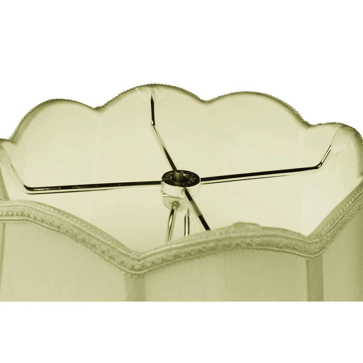 Home Concept Scalloped Bell Lamp Shade Eggshell - 18"W x 13" Slant Height, Spider Fitter