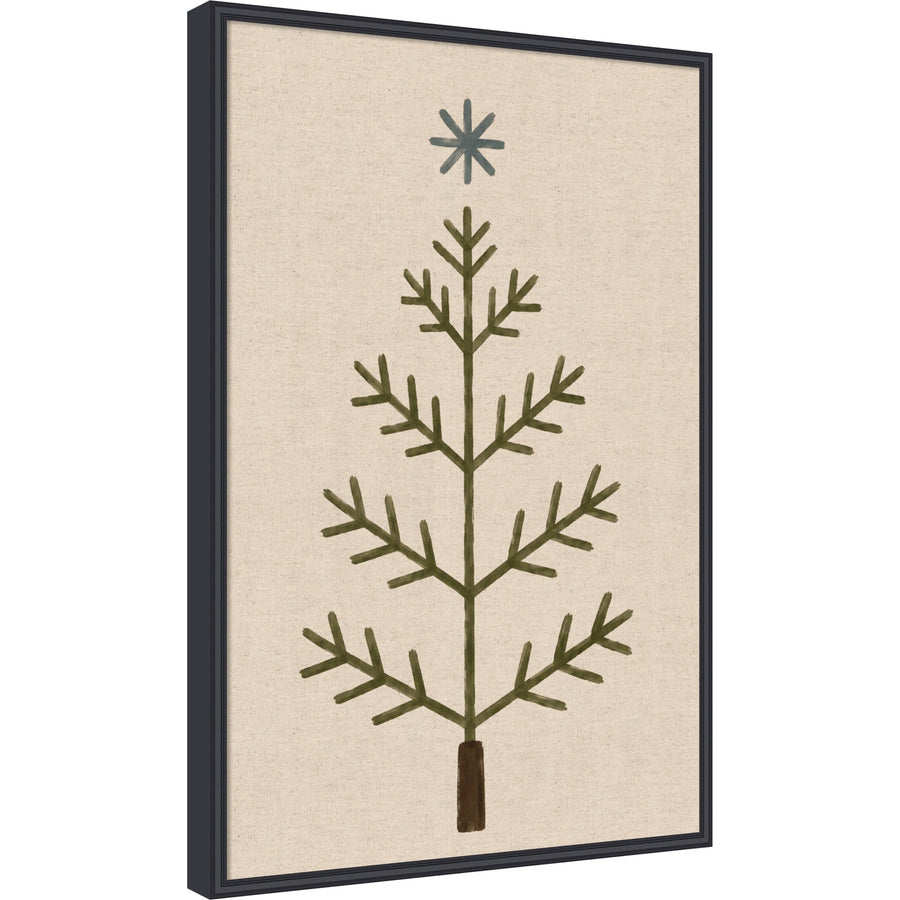 Kate and Laurel Framed Fabric Pinboard Scandi Tree Linen
