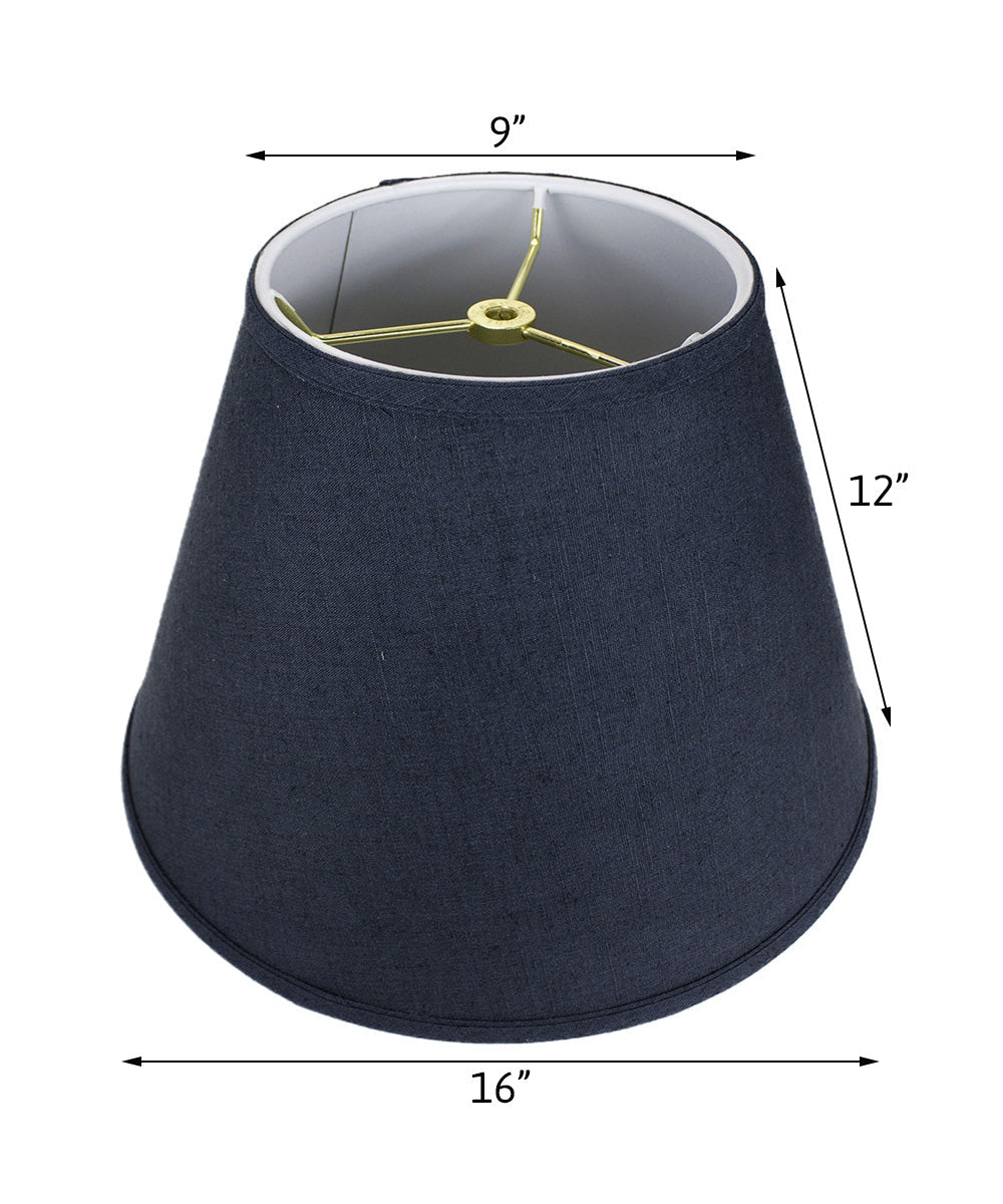 Home Concept Empire Hardback Lamp Shade Textured Slate - 16"W x 12" Slant Height, Spider Fitter