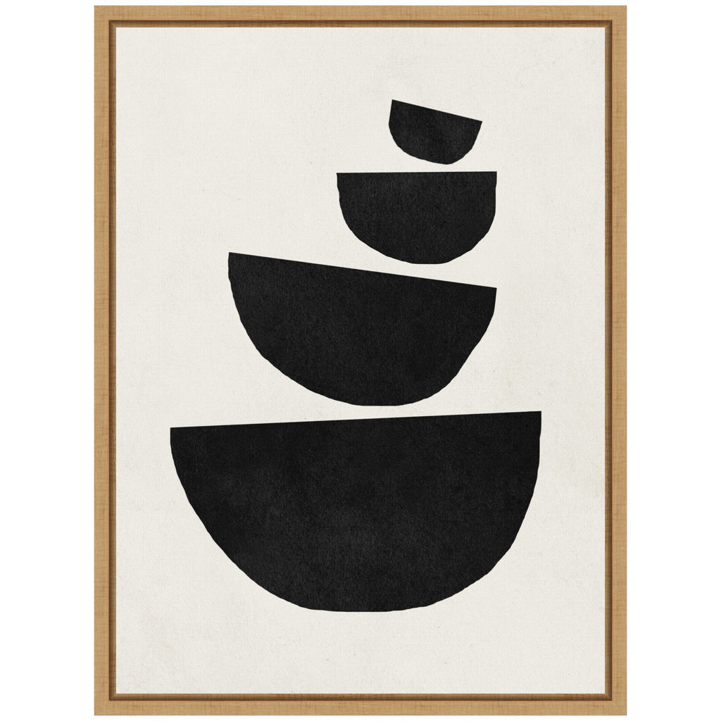 Sylvie Black Geometric Abstract 1 Framed Canvas by July Art Prints