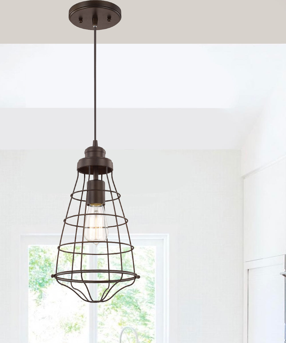 Capital Lighting Daudin 1-Light Pendant Light, Burnished Bronze, 8"W