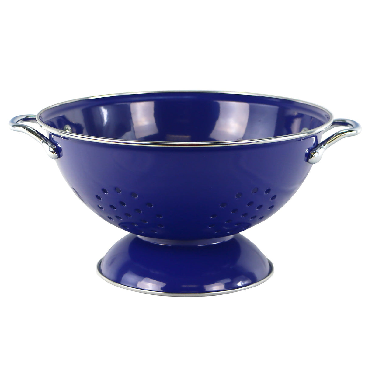 Powder-Coated Steel Colander, Indigo