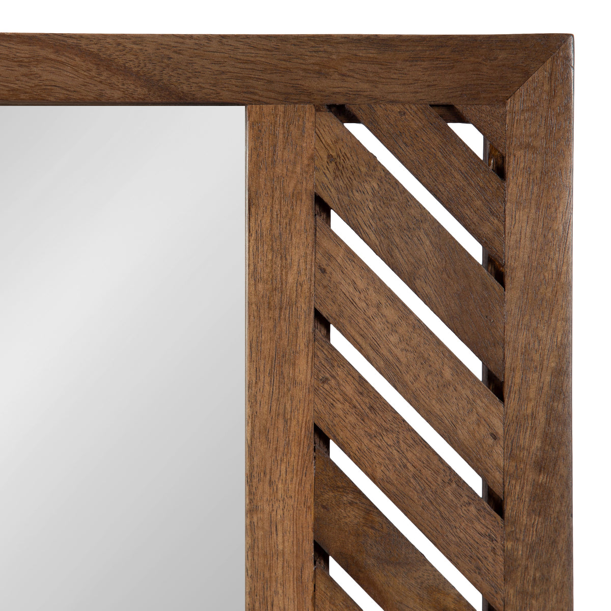 Mezzeta Rectangular Wall Mirror with Mango Wood Chevron Frame