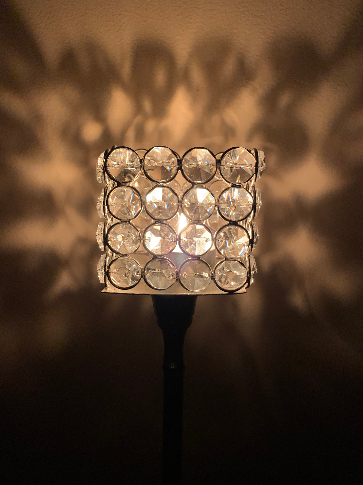 Vibhsa Hurricane Crystal Candle Holder | Square, 10", Tealight Centerpiece