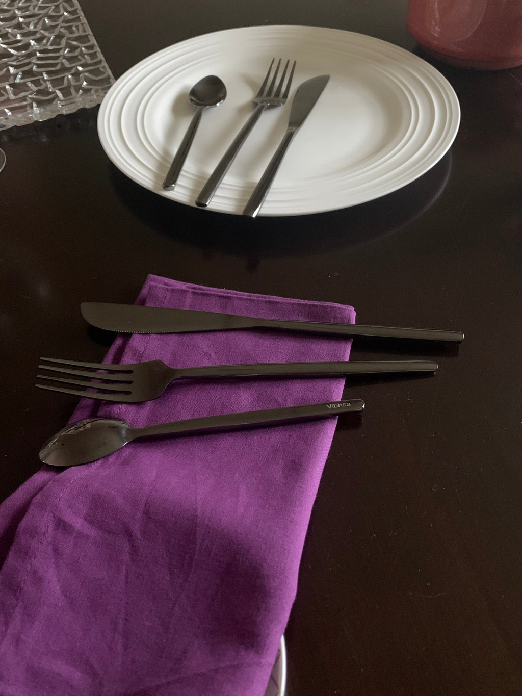 Vibhsa Black Stainless Steel Flatware 36 PC Set