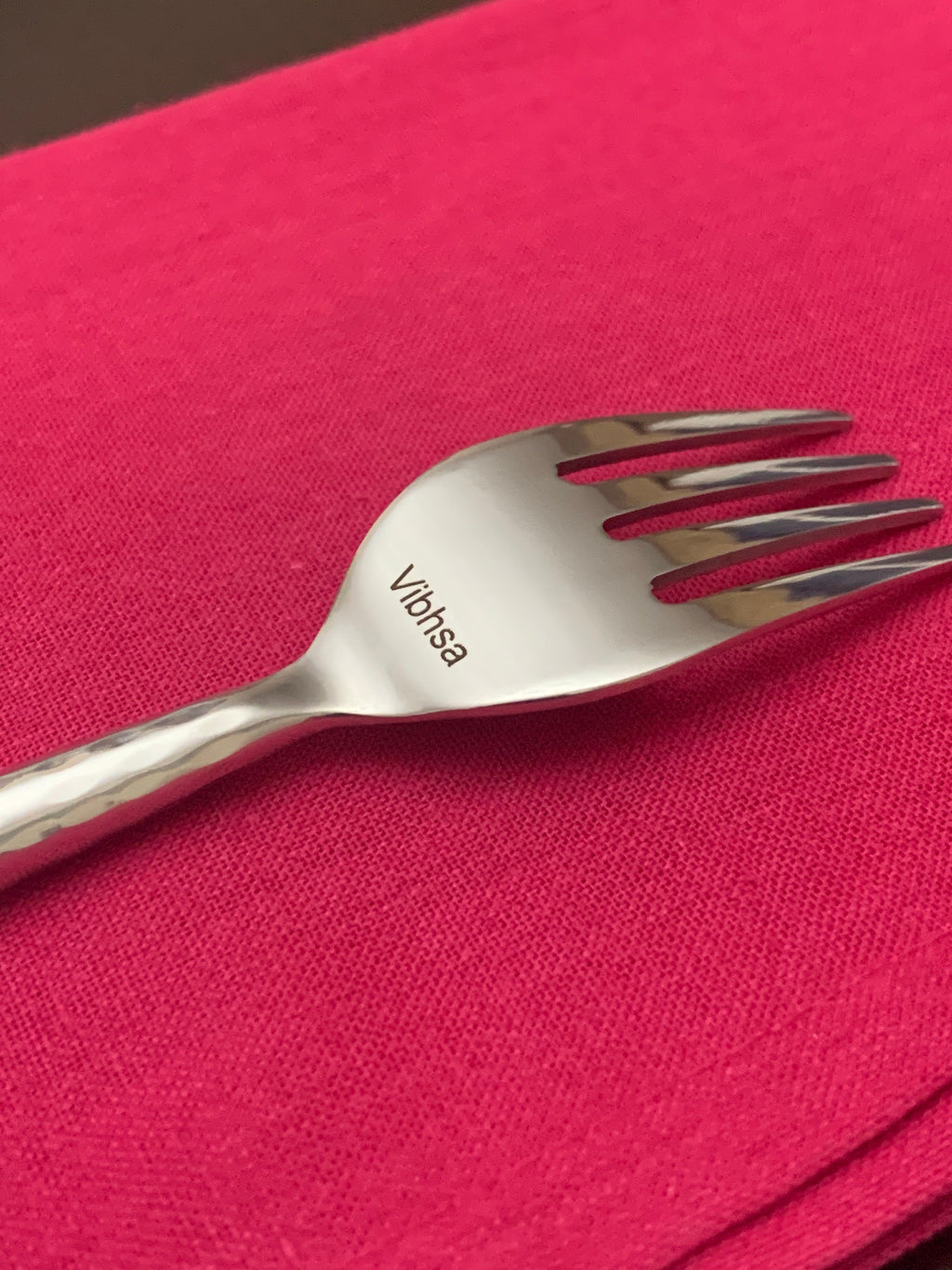 Vibhsa Hammered Silver Flatware Stainless Steel Set of 20