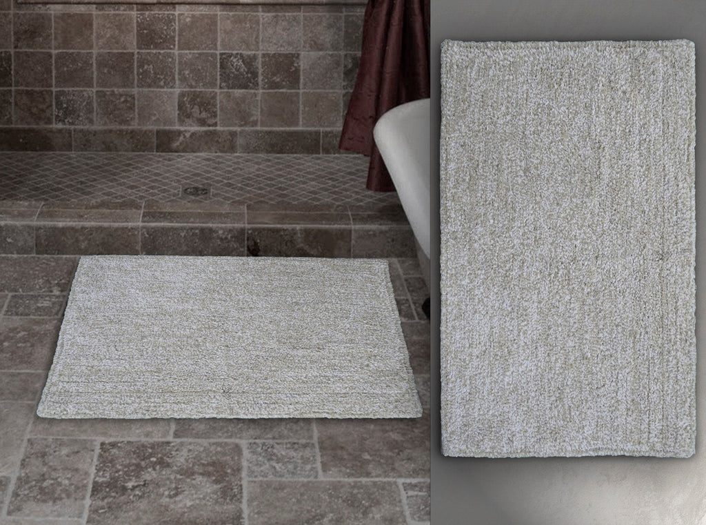 Vibhsa Ivory & White Color Plain Bath Rug 20" x 32"