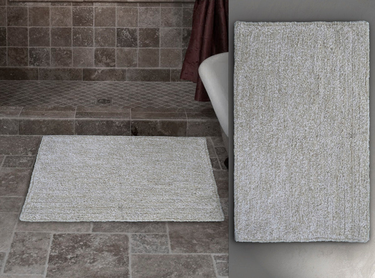 Vibhsa Ivory & White Color Plain Bath Rug 20" x 32"