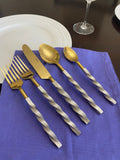 Vibhsa Gold Stainless Steel Flatware Set of 20 PC
