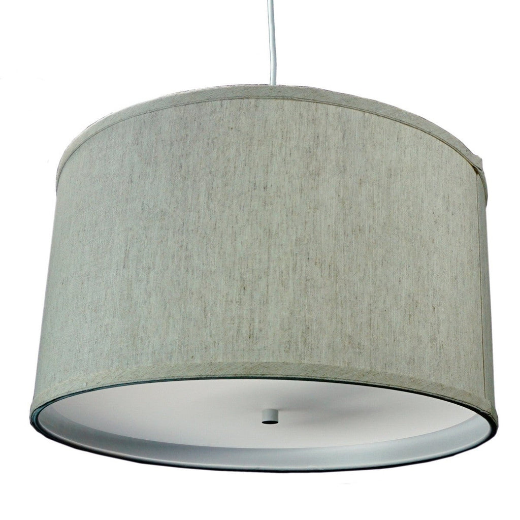 Home Concept 2-Light Plug-In Swag Pendant Light Textured Oatmeal with Diffuser White Cord - 18"W