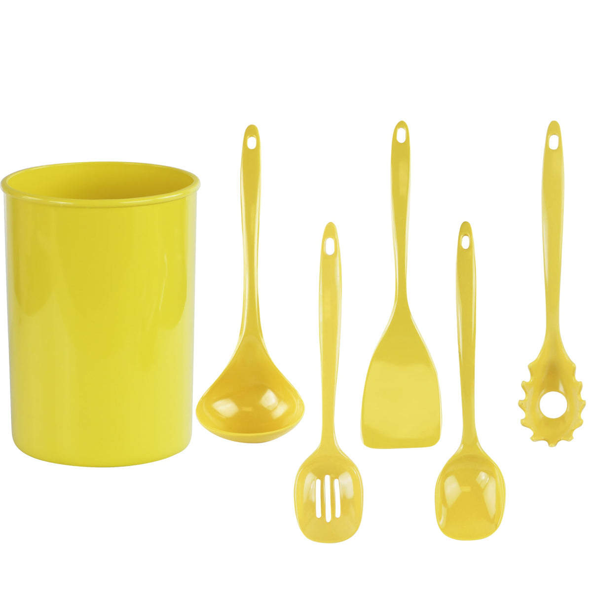 6-Piece Kitchen Utensil Set with Holder, Lemon