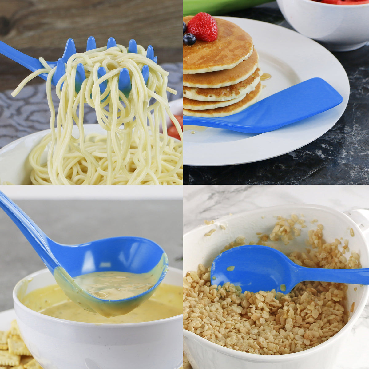 6-Piece Kitchen Utensil Set with Holder, Azure