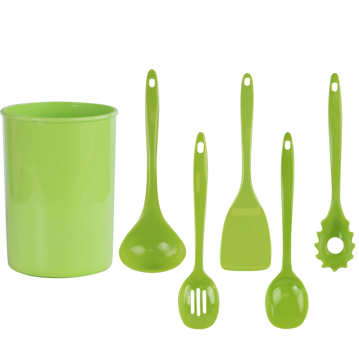 6-Piece Kitchen Utensil Set with Holder, Lime
