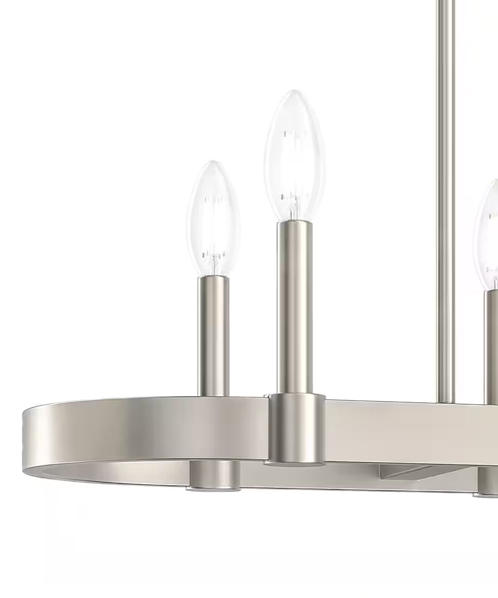 Kichler Brene 28"W 6-light Linear Farmhouse Chandelier Brushed Nickel Finish