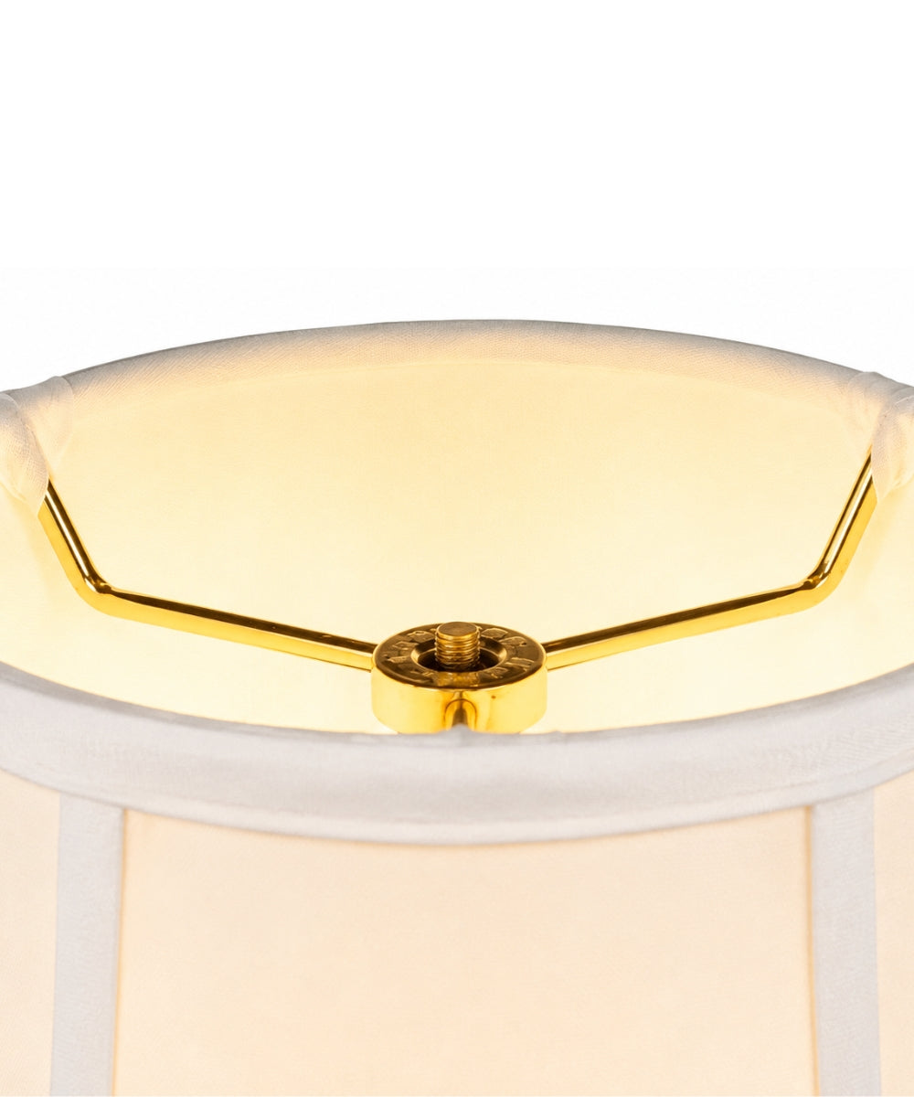 Home Concept White Bell Shantung Lamp Shade - 14"W x 11" Slant Height, Spider Fitter