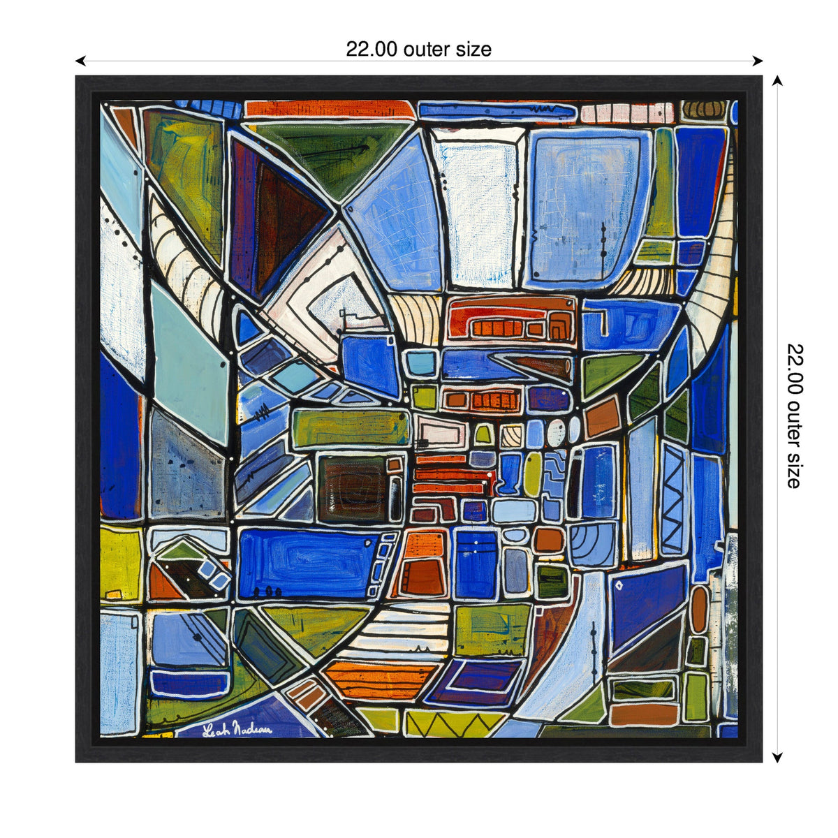 Sylvie Retro Current Framed Canvas by Leah Nadeau