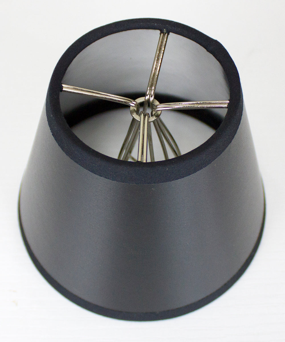 Home Concept Set of 6 Black Parchment Silver-Lined Chandelier Lamp Shade - 5"W x 4" Slant Height