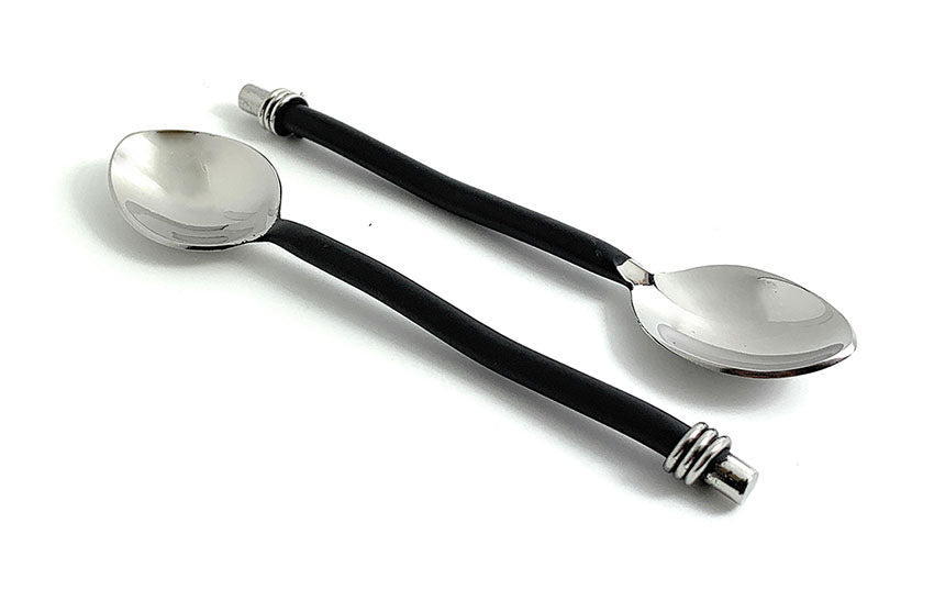 Vibhsa Black Silverware Teaspoons Set of 6