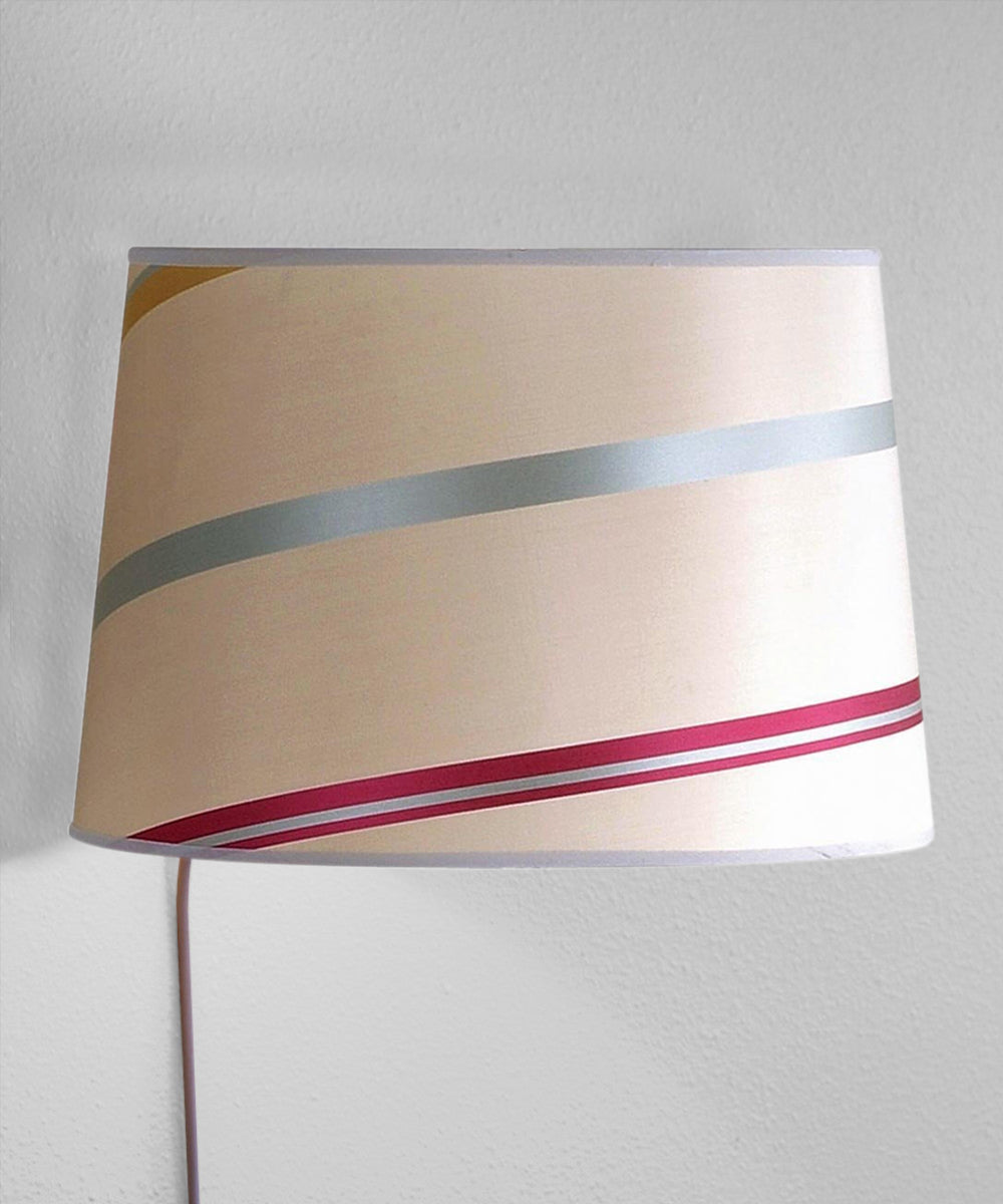 Home Concept Floating Shade Plug-In Wall Light, Juliette Silk Drum Shade - 12" Top x 14" Bottom x 9.5" Slant Height