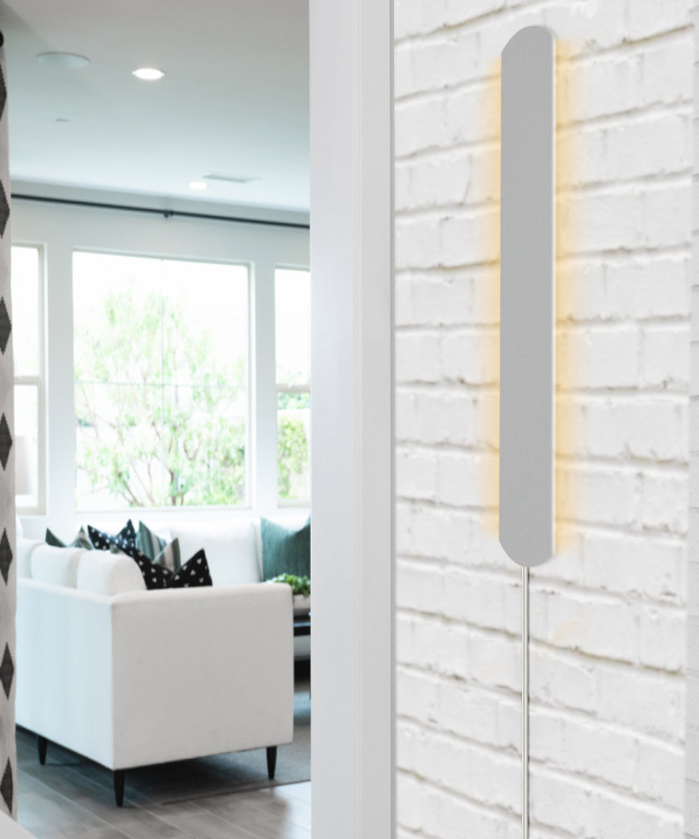 Home Concept Hover Plank Solid Wood Plug-In Corner/Wall Accent Light, Almond Finish, 3"W