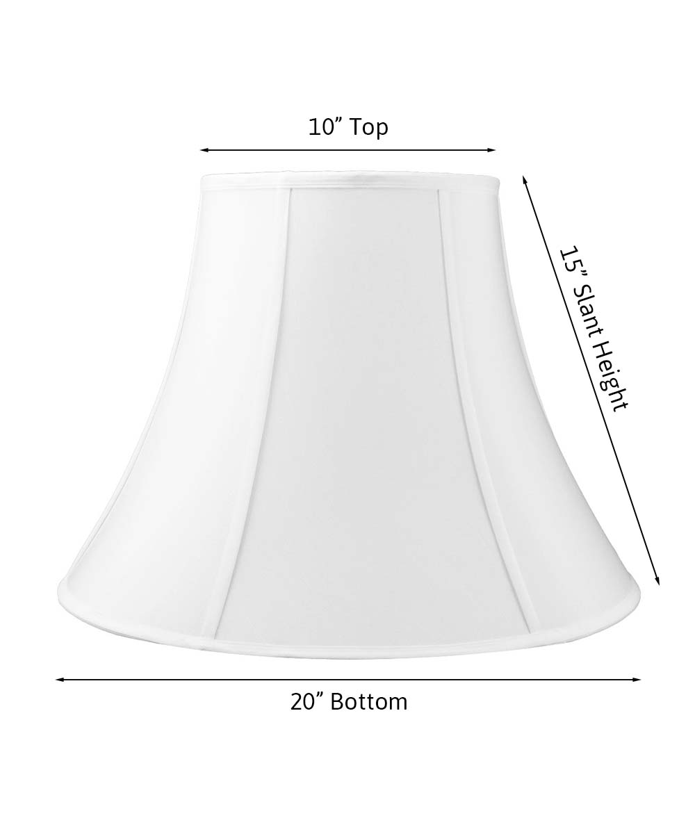 White Bell Shantung Lamp Shade - 20"W x 15" Slant Height