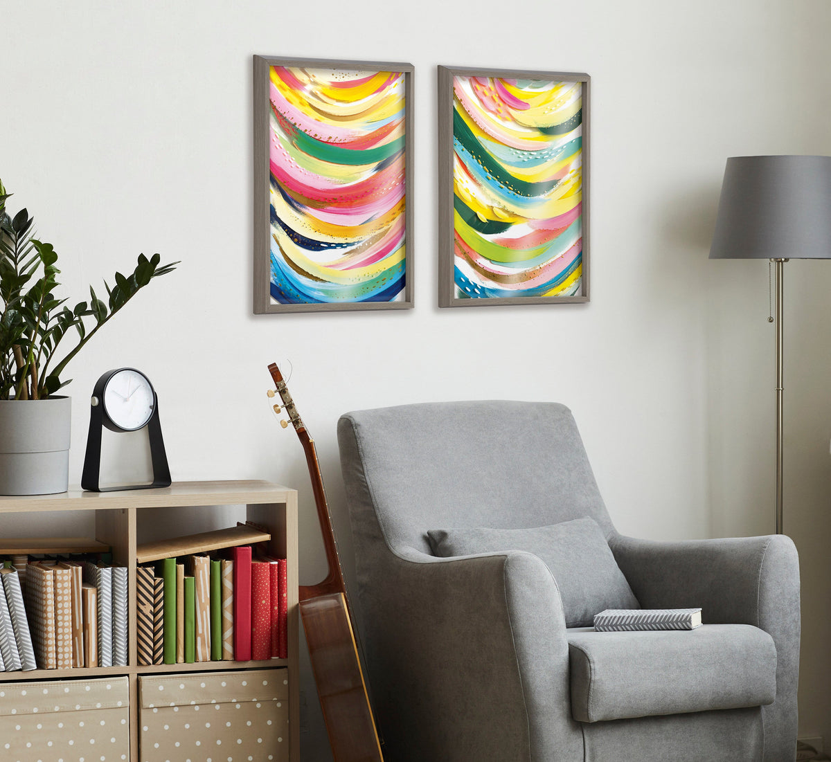 Blake Brushstroke 117 Framed Printed Glass by Jessi Raulet of Ettavee