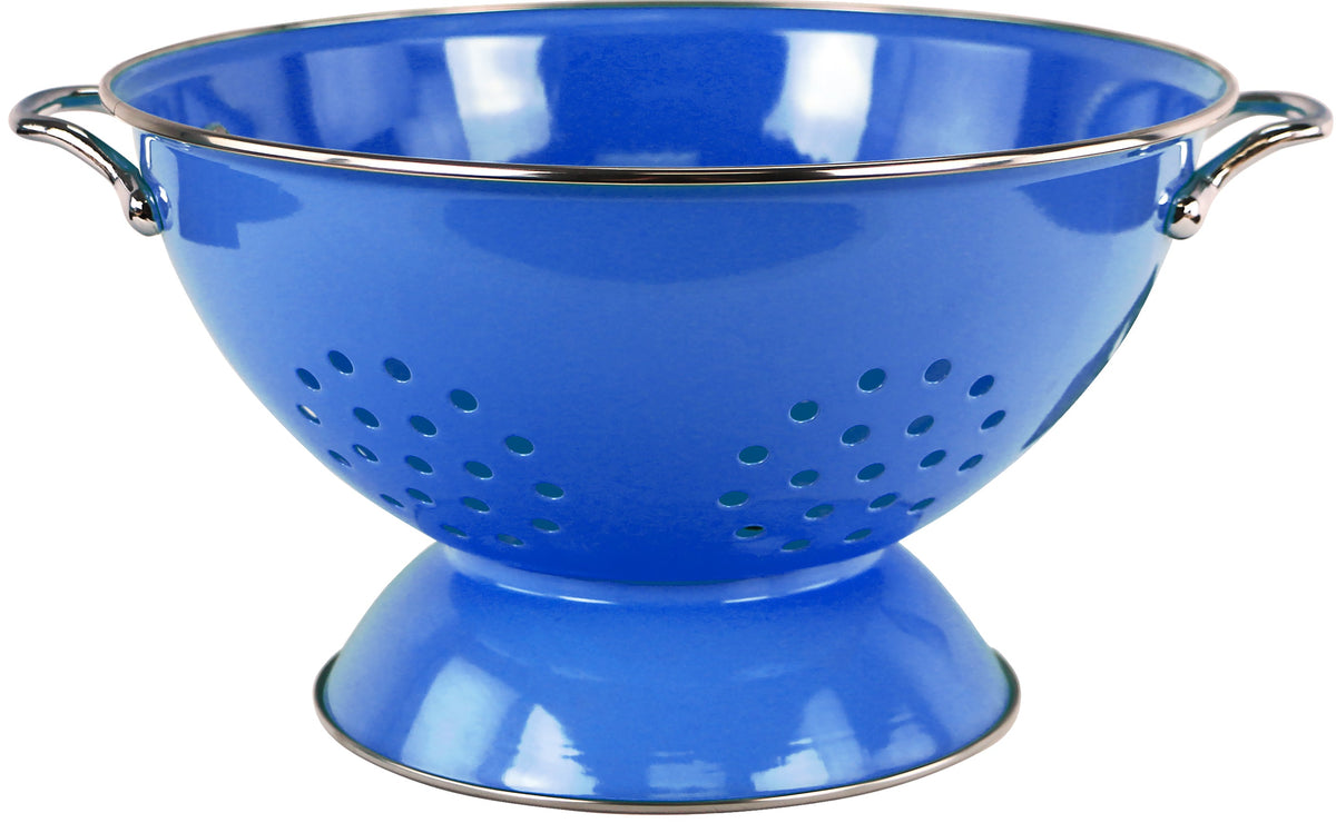Powder-Coated Steel Colander, Azure