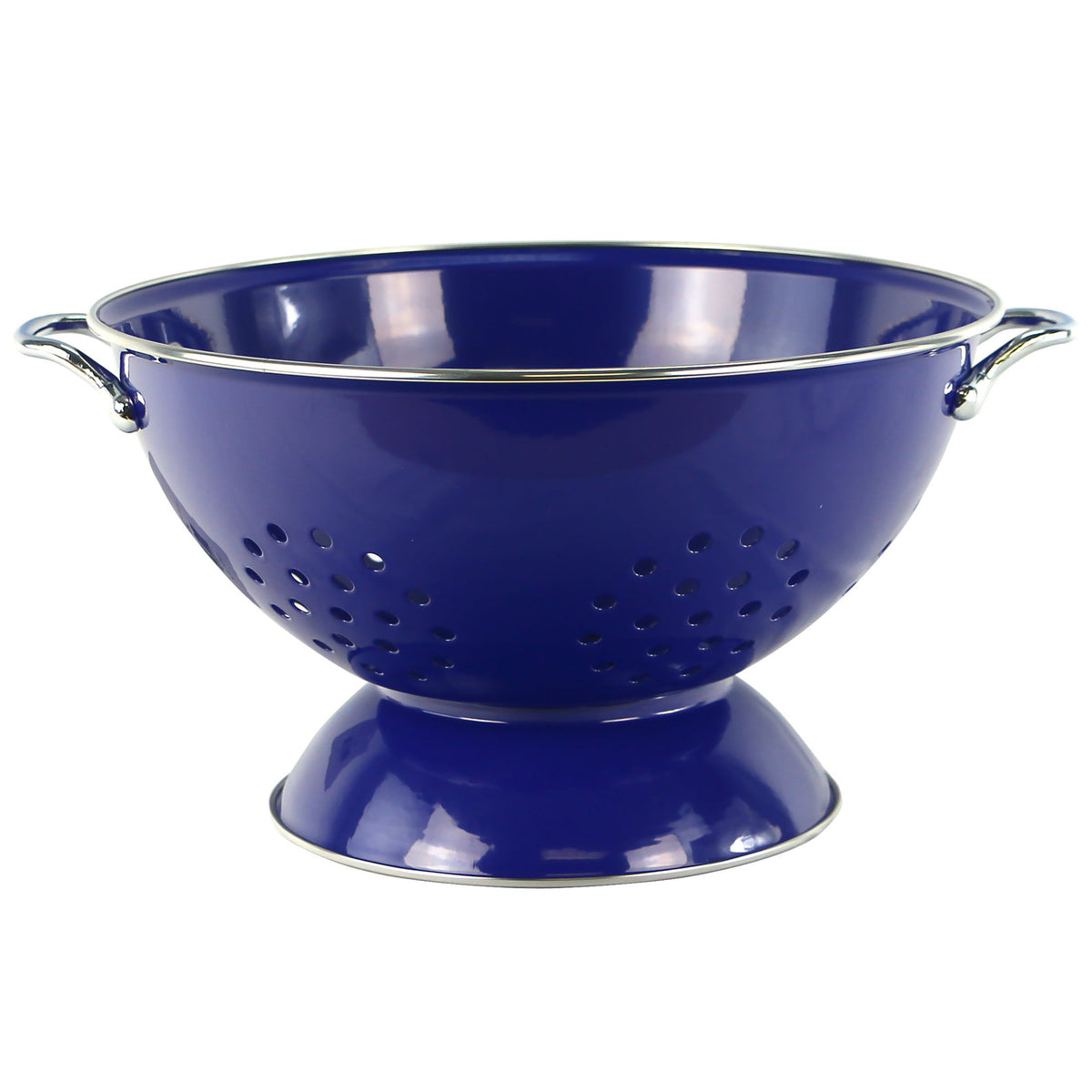 Powder-Coated Steel Colander, Indigo