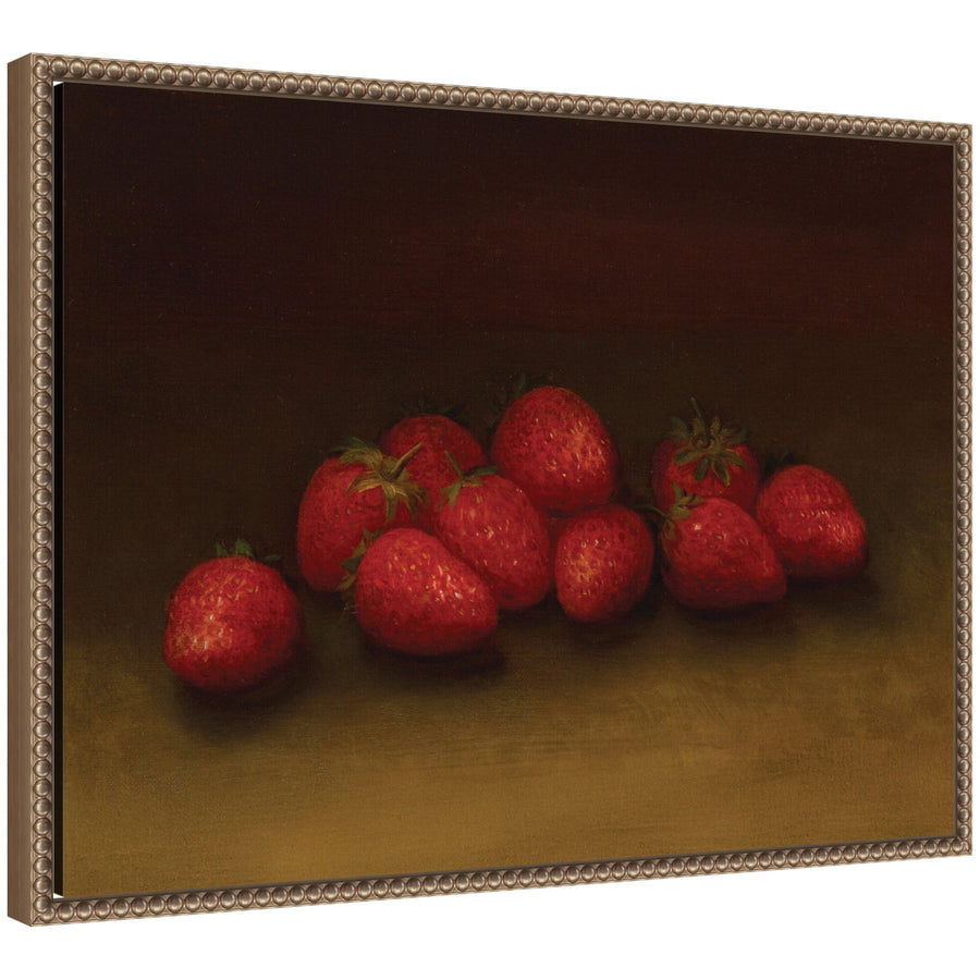Strawberries no date George Henry Hall by Nostalgia Prints Framed Canvas Wall Art Print