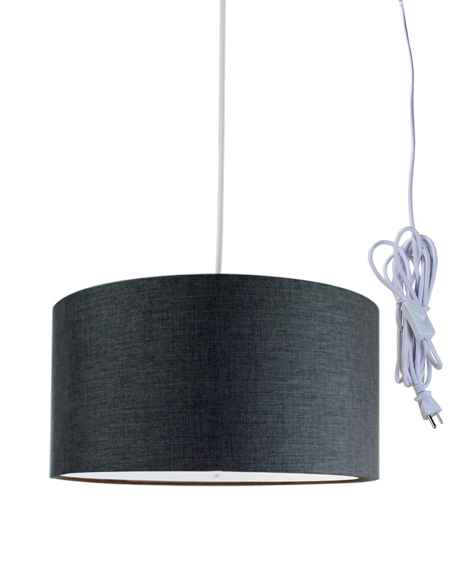 Home Concept 2-Light Plug-In Swag Pendant Light Granite Gray with Diffuser White Cord - 16"W