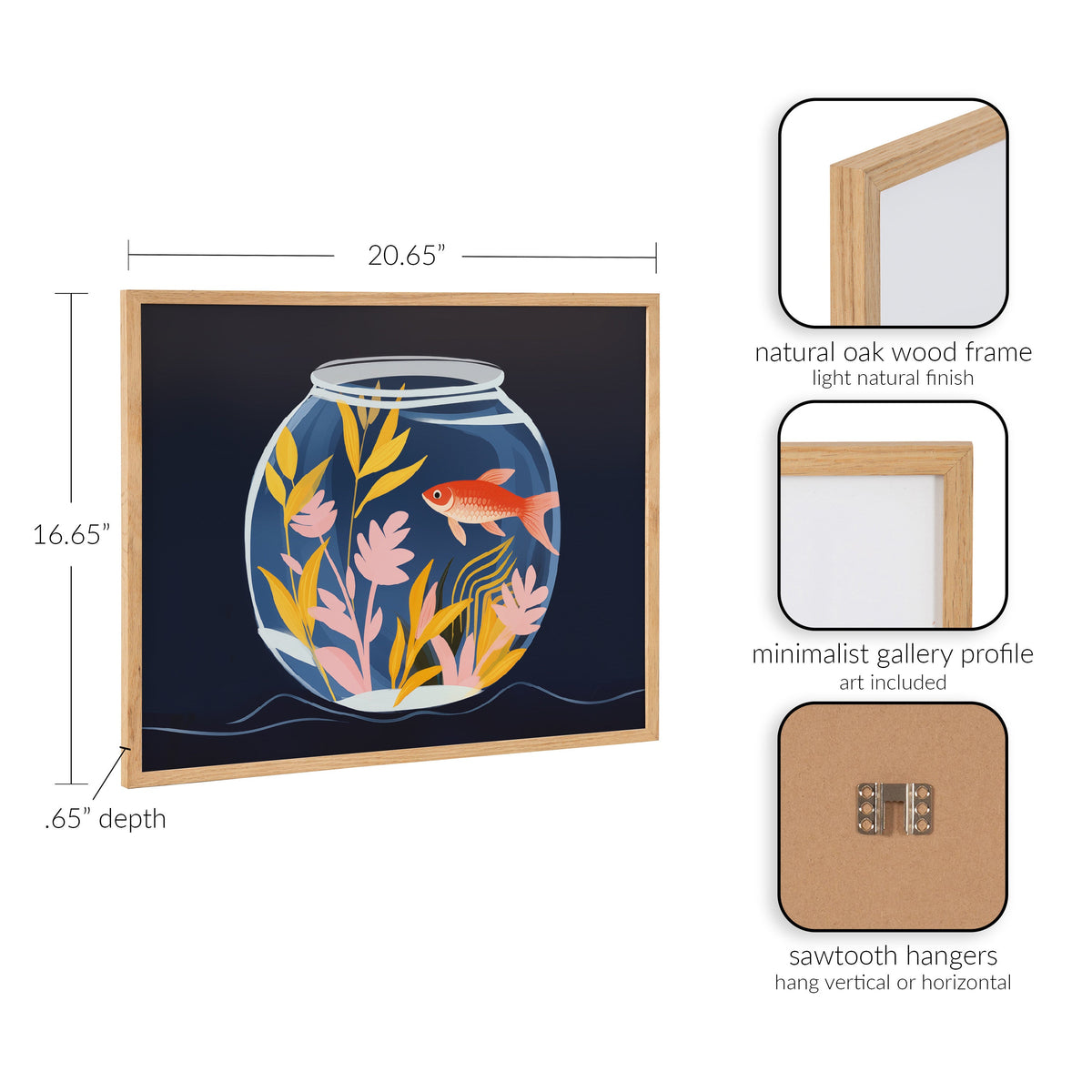 Gallery Pet Goldfish Cute Botanicals Fish Tank Print by The Creative Bunch Studio