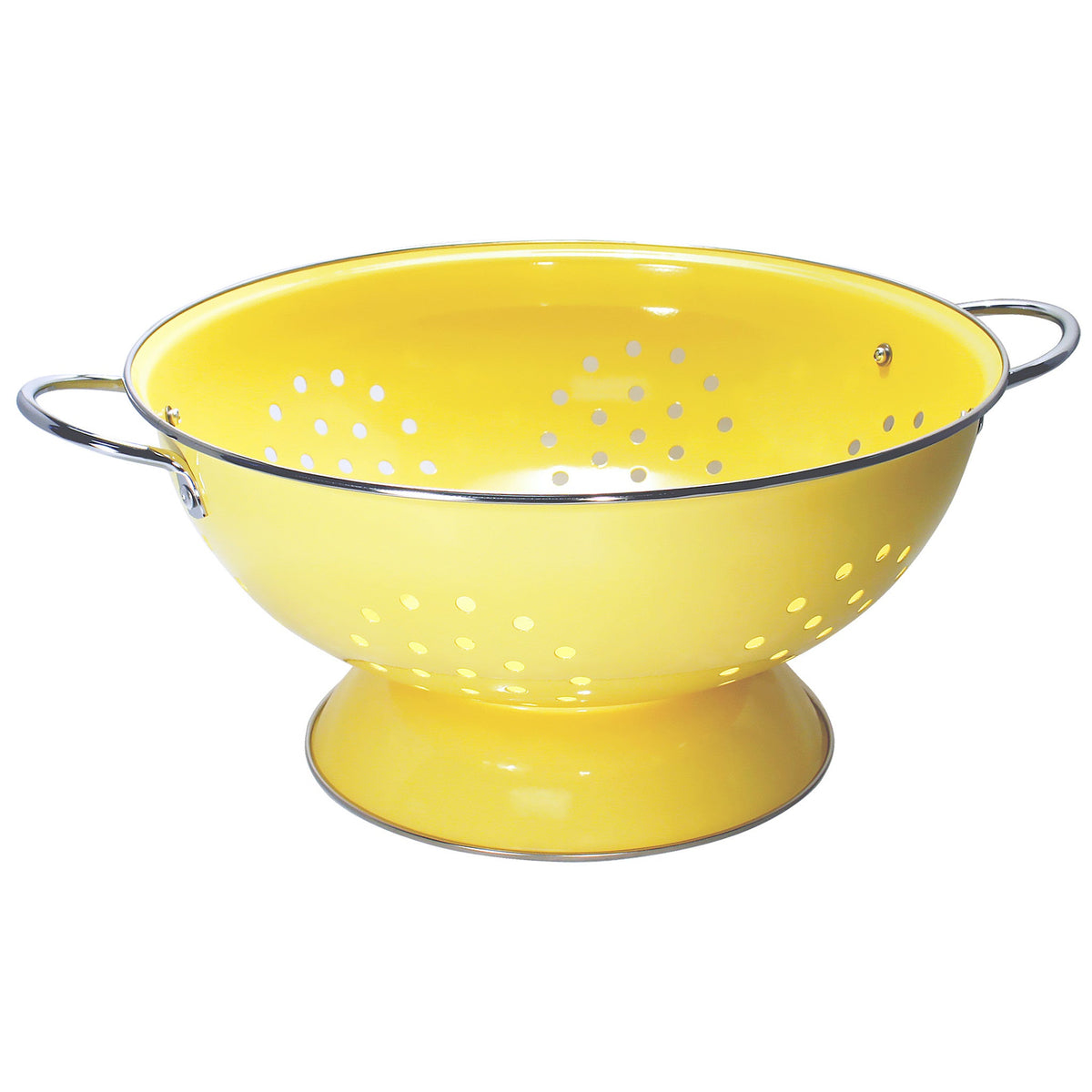 Powder-Coated Steel Colander, Lemon