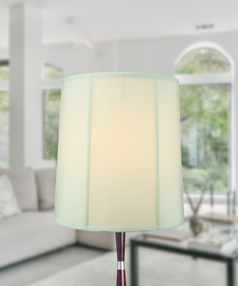 Home Concept Large Drum Lamp Shade Eggshell Shantung - 14" Top x 16" Bottom x 17" Slant Height, Spider Fitter