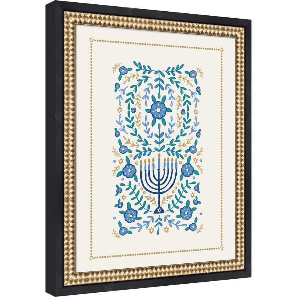 VYD Hanukkah Garden by Vicky Yorke Framed Mounted Canvas Wall Art Print