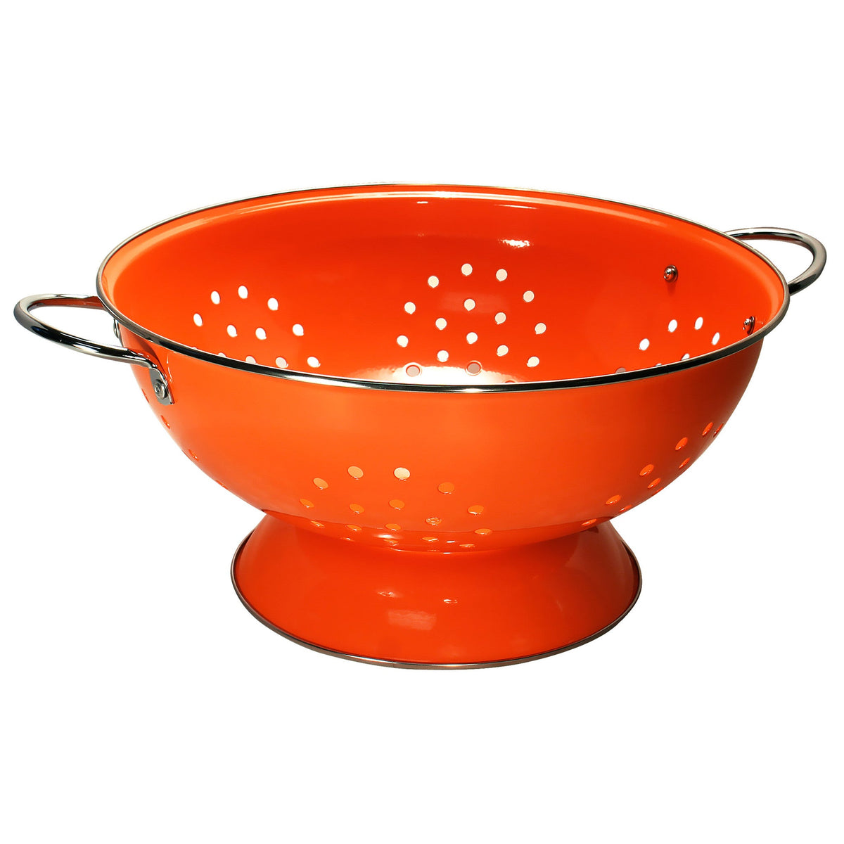 Powder-Coated Steel Colander, Orange
