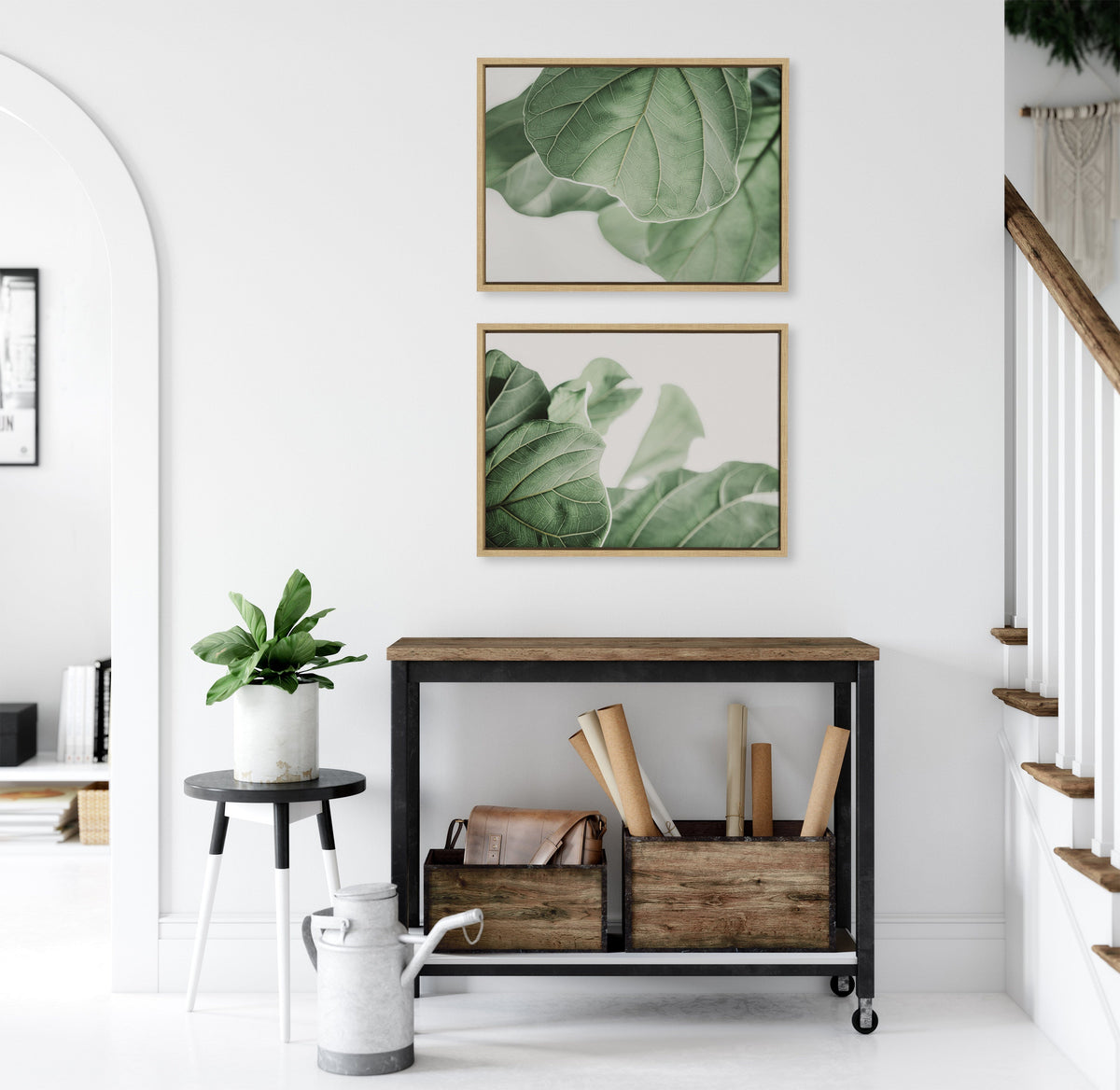 Sylvie Plant Study 6 and Plant Study 7 Framed Canvas Set of 2 by Alicia Abla