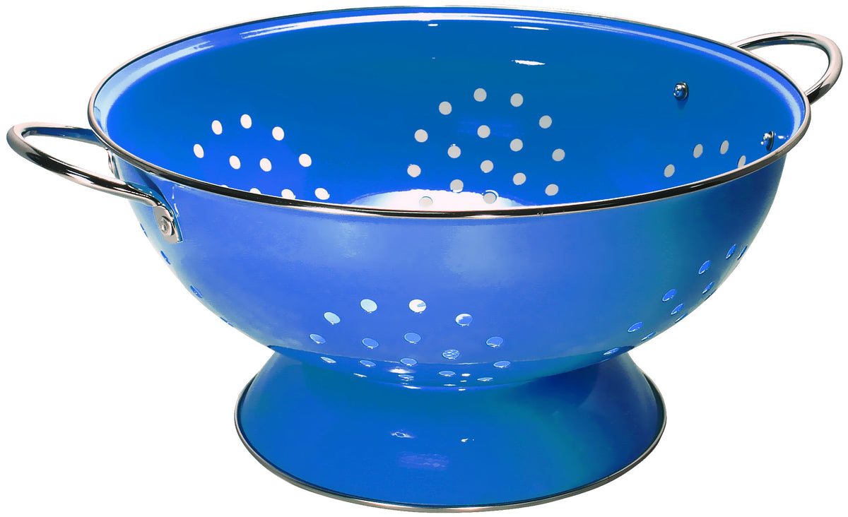 Powder-Coated Steel Colander, Azure