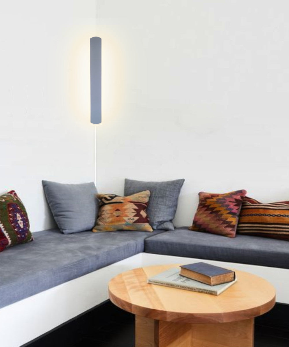 Home Concept Hover Plank Solid Wood Plug-In Corner/Wall Accent Light, Almond Finish, 3"W