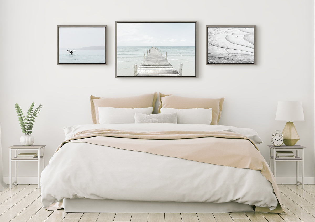 Sylvie Ocean Beach Framed Canvas Set of 3