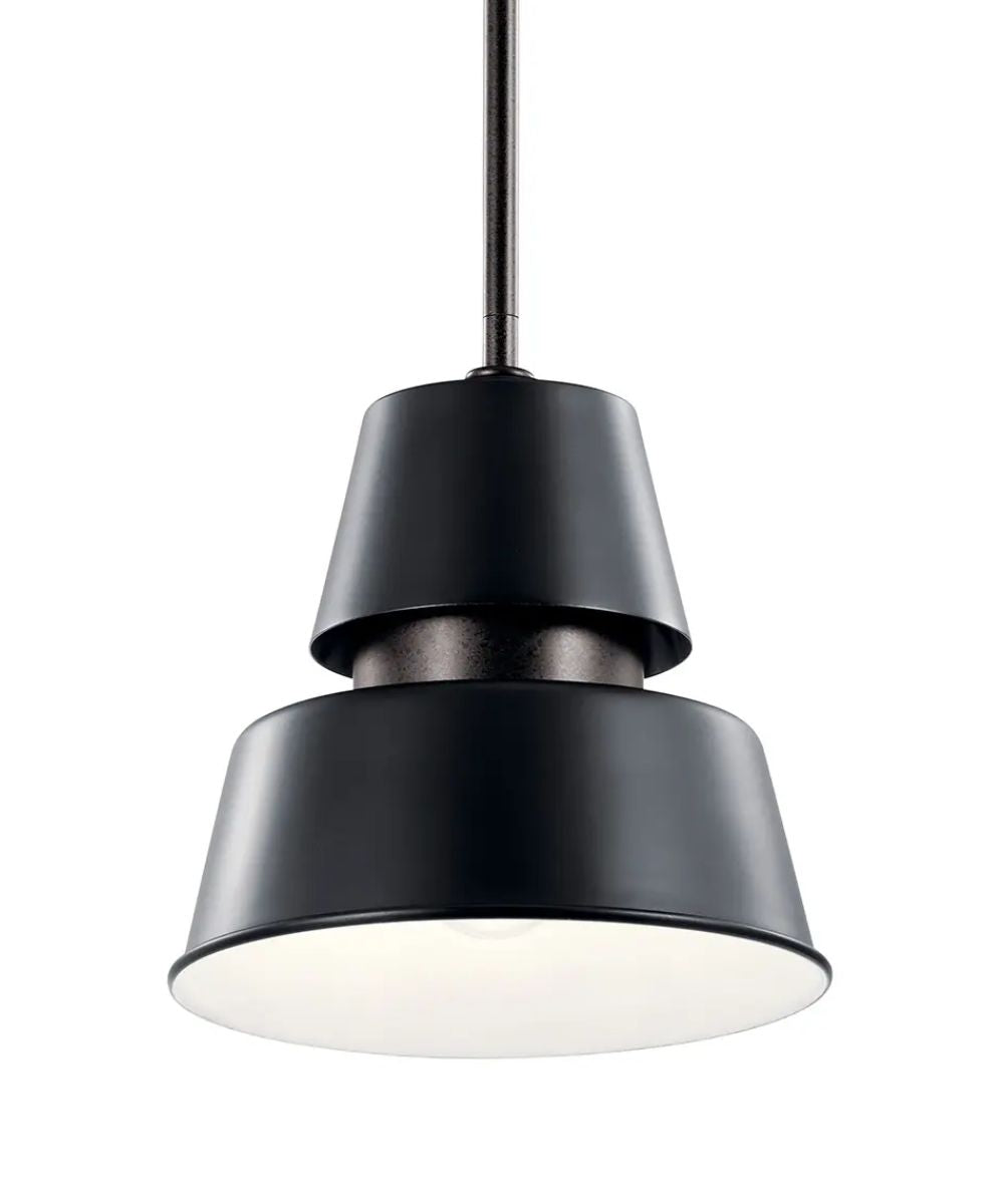 Kichler Lozano 9"W 1-Light Black Finish Metal Cone Shade Indoor/Outdoor Pendant Light