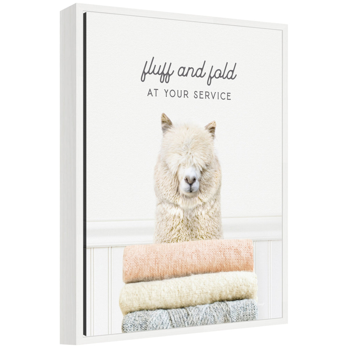 Sylvie Alpaca Fluff and Fold Framed Canvas by Amy Peterson