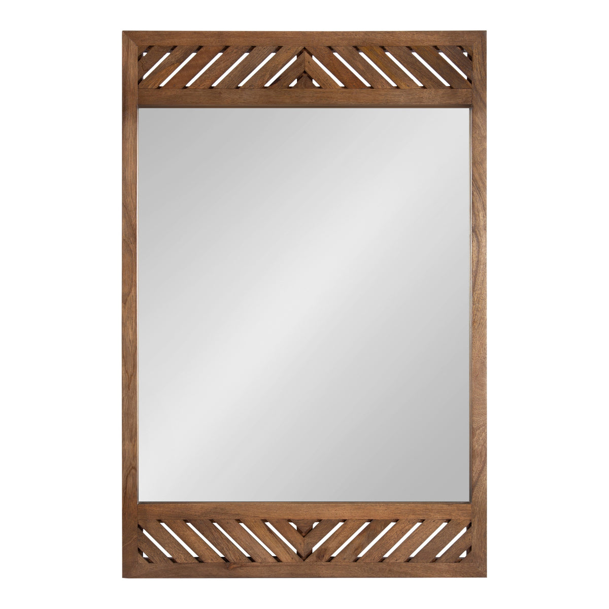 Mezzeta Rectangular Wall Mirror with Mango Wood Chevron Frame