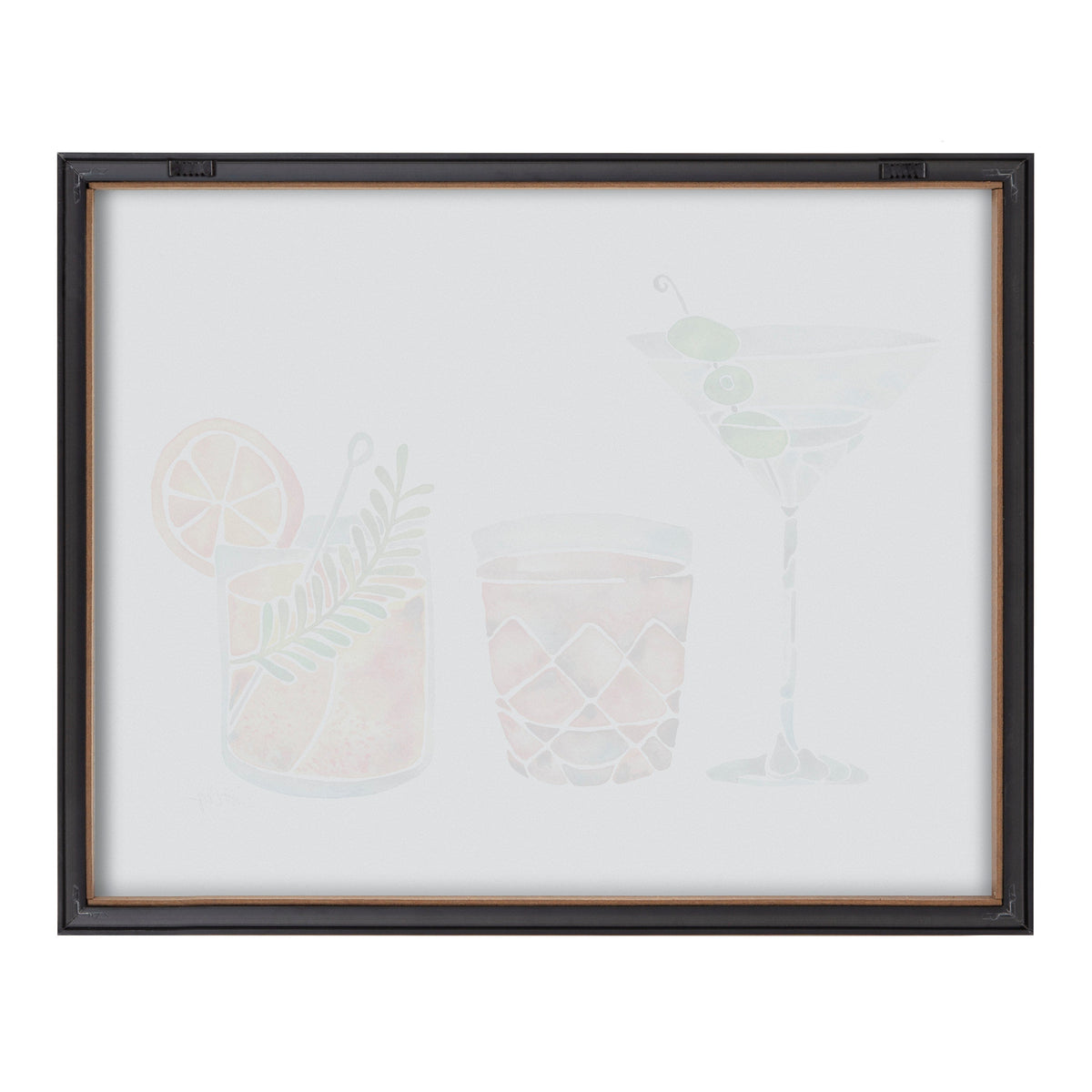 Blake Classic Cocktails Framed Printed Glass by Cat Coquillette