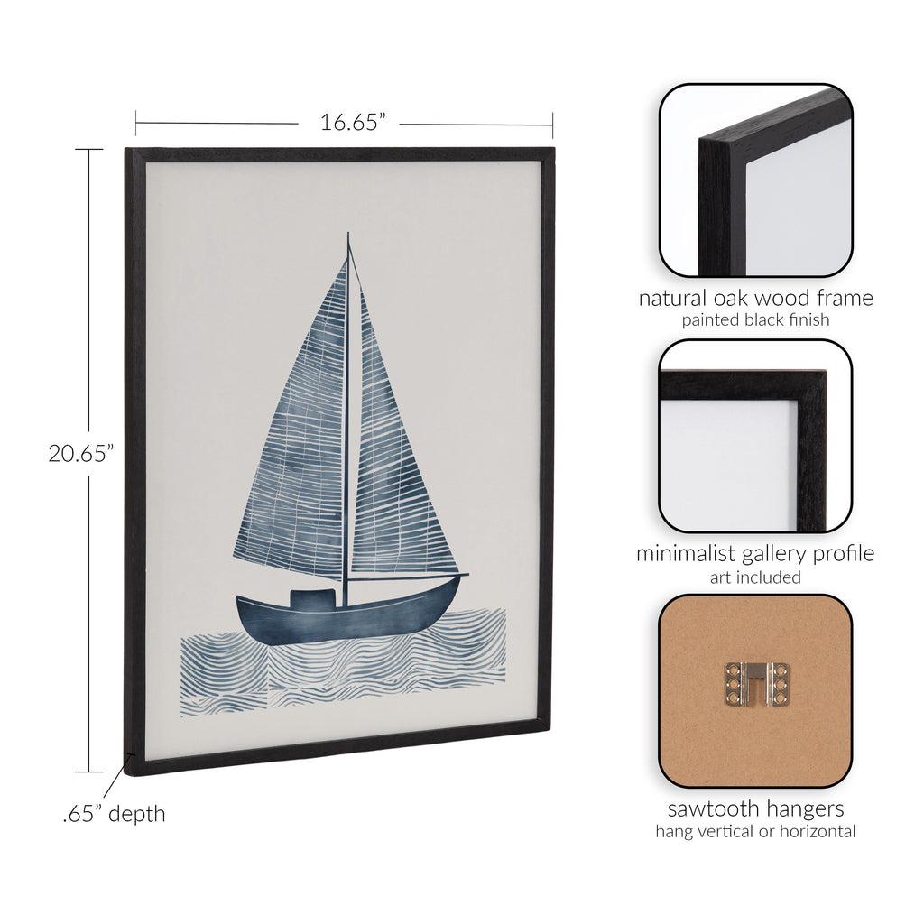 Gallery Nautical Blue Sailboat Print by The Creative Bunch Studio