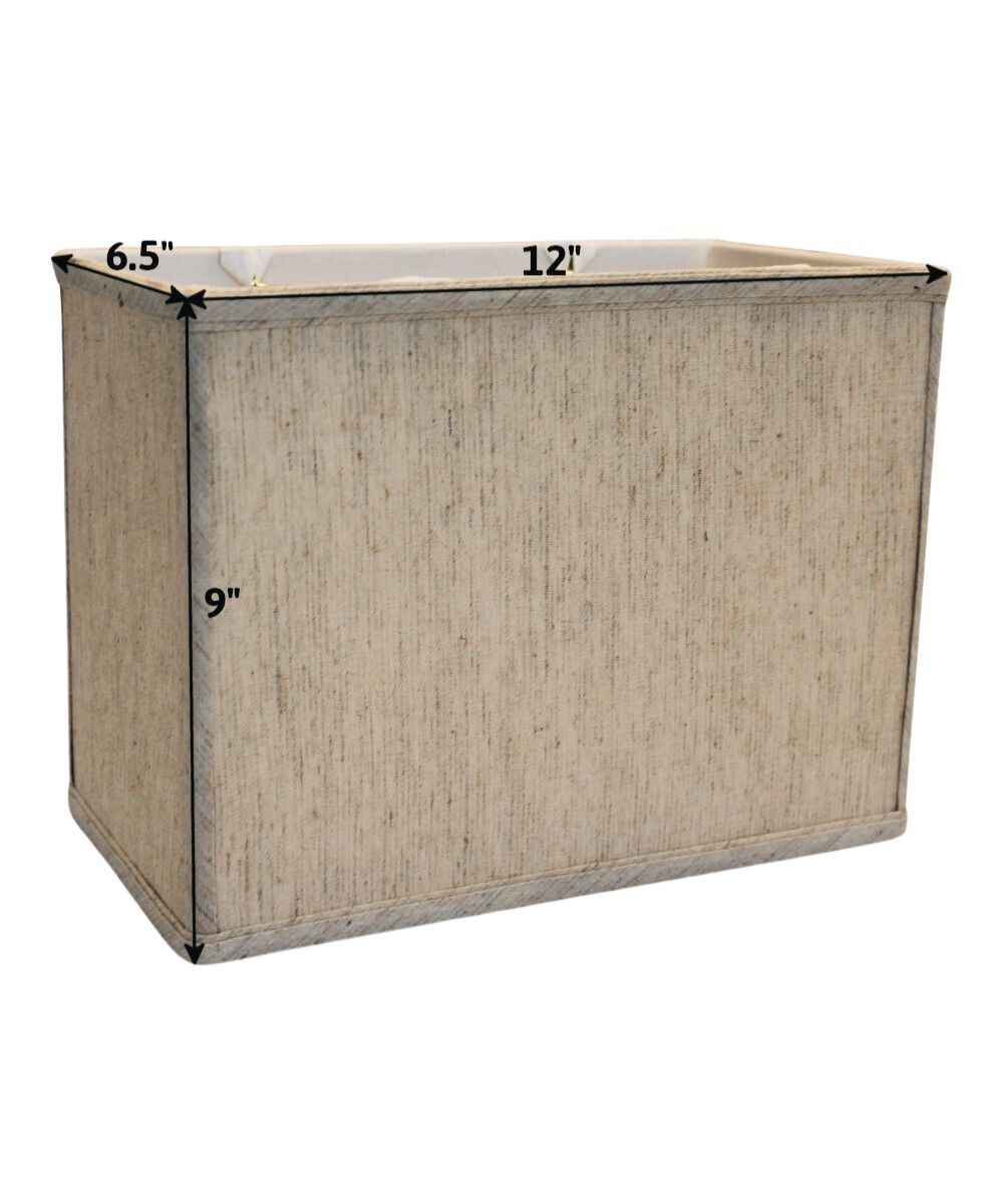 Home Concept Rectangular Drum Lamp Shade Softback Textured Oatmeal - 7"W x 9" Slant Height, Spider Fitter