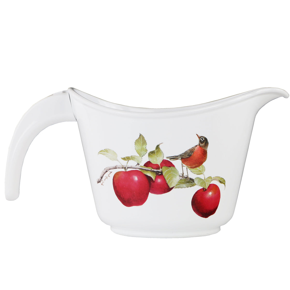 Reston Lloyd Melamine Batter Bowl with Pour Spout and Detachable Handle, Harvest Apples